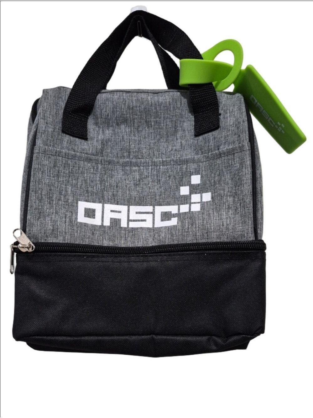 DASC Dual-Compartment Insulated Lunch Bag – Heather Gray & Black Cooler Tote